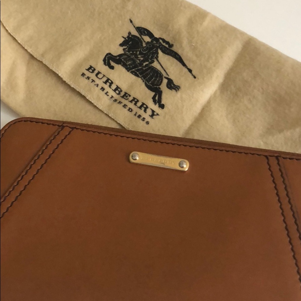 Burberry Brown Bridle Leather Ziparound Wallet